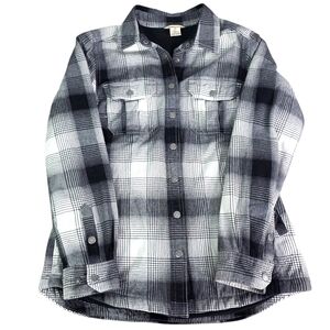 Duluth Trading Company Lined Heavy Duty Plaid Button-Up Shacket Shirt XS